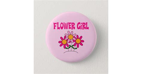 Flower Girl Pinback Button Zazzle