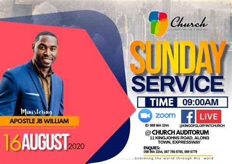 Sunday Service Flyer Template Postermywall