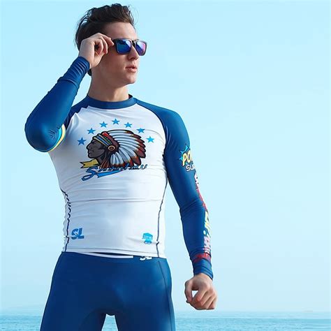 2016 Men Surfing Suit Uv Protection Long Sleeves Rash Guards Male