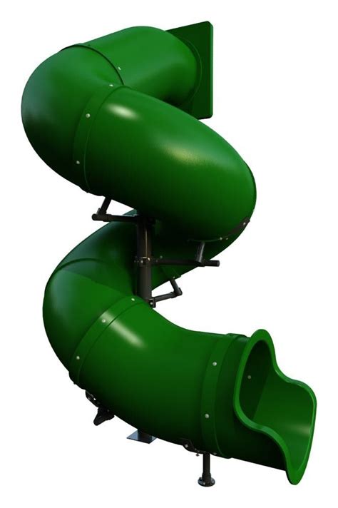 10 Feet Deck Height Spiral Tube Slide Slide And Supports Only
