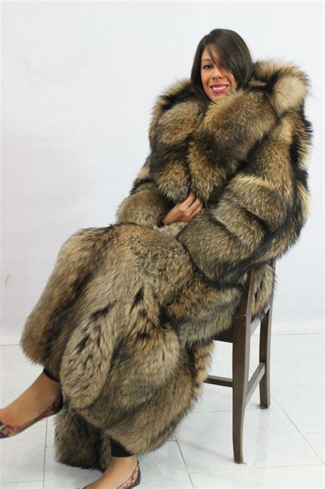 Finnish Raccoon Fur Coat Wow Fur Hood Coat Fur Coats Women Raccoon Fur Coat