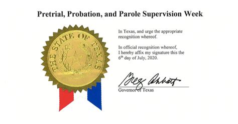 gov abbott proclaims pretrial probation and parole supervision week