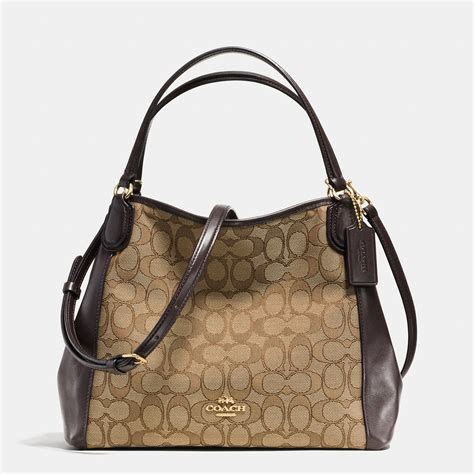 Coach Edie 28 Jacquard And Leather Shoulder Bag In Brown Lyst