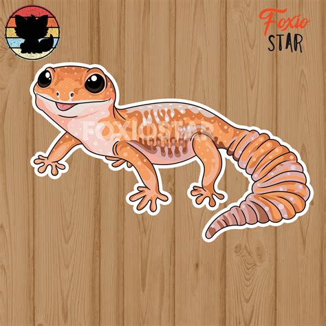 Leopard Gecko Sticker Gecko Sticker Kawaii Gecko Sticker Etsy