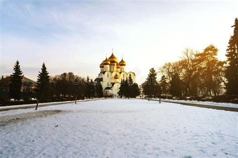 The Assumption Cathedral In Yaroslavl Russia In Winter Stock Image