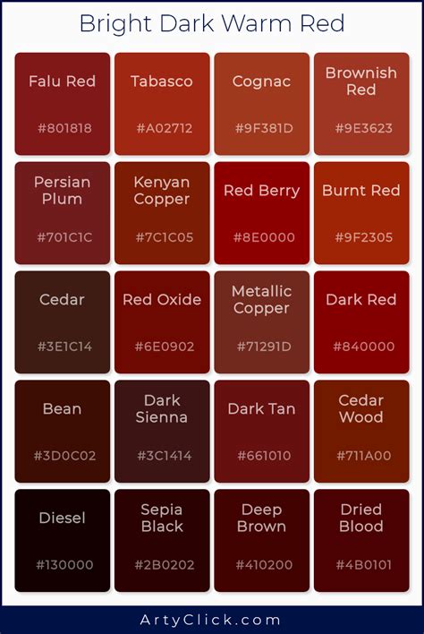 Burgundy Color Chart
