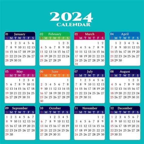 Colourful Calendar 2024 Lexis Opaline