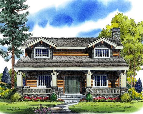 They are known for having eaves that are overhanging and wide, and they are often dark green or brown in exterior color to enhance the natural feel of the home. Craftsman Bungalow With Rustic Log Siding - 11547KN ...