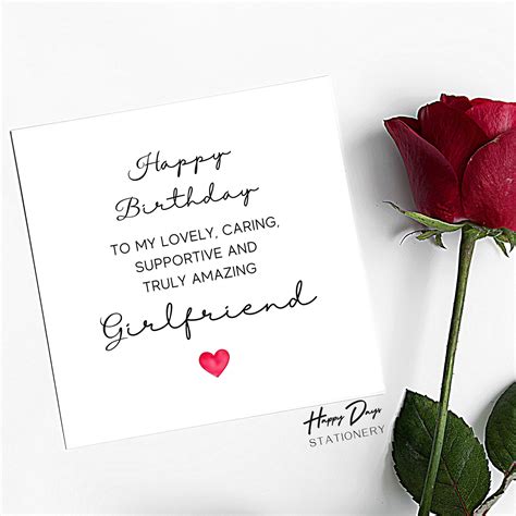 Girlfriend Birthday Card Amazing Girlfriend Beautiful Etsy Uk