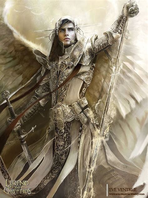 Warrior Angel Male With Sword And Staff Fantasy Warrior Fantasy