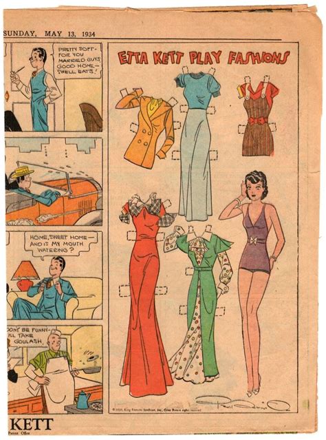 Etta Kett Play Fashions Etta Kett Paper Dolls Newspaper Paper