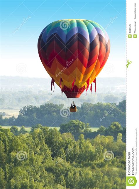 Colorful Hot Air Balloon Flight Lots Of Colors Stock
