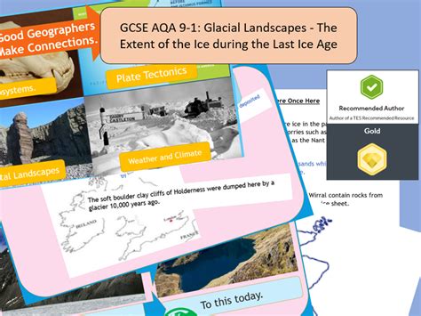 Gcse Aqa Glacial Landscapes The Extent Of The Ice During The