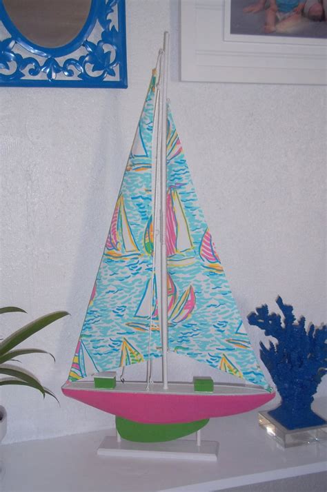 Large 31 Sail Boat Accented With Lilly Pulitzer You