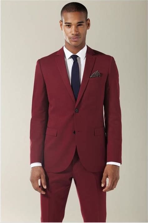 High Quality 2016 Wine Red Groom Tuxedos Custom Made Notch Lapel