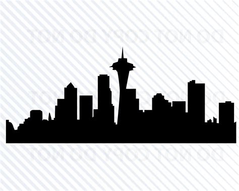 Seattle Skyline Silhouette Vector At Collection Of