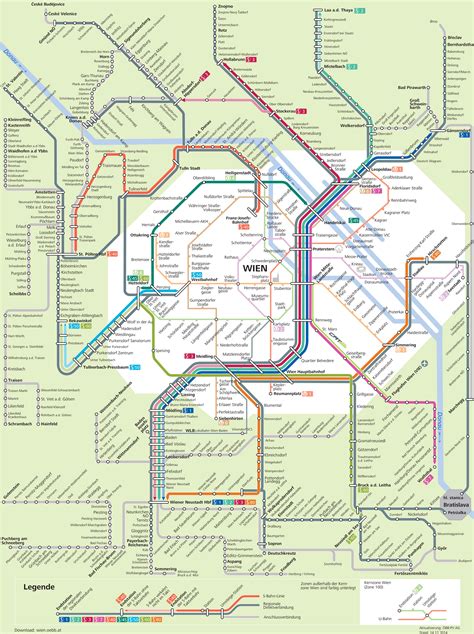 Map Of Vienna Commuter Rail S Bahn Stations And Lines