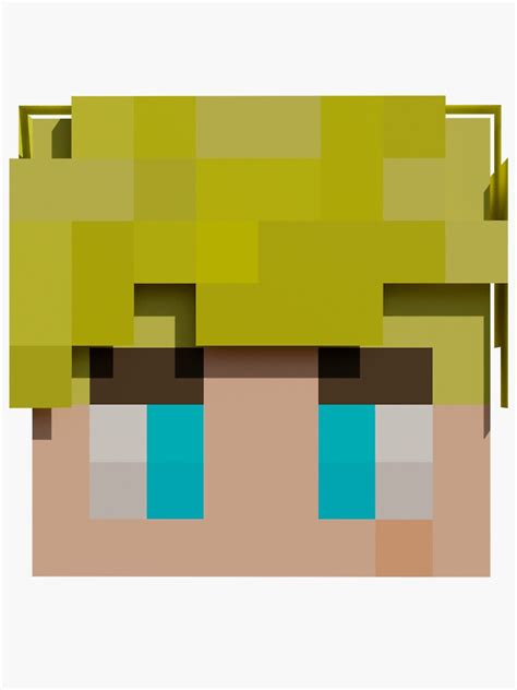 Tommyinnit Minecraft Head 3d Sticker By Okezerodriguez Redbubble