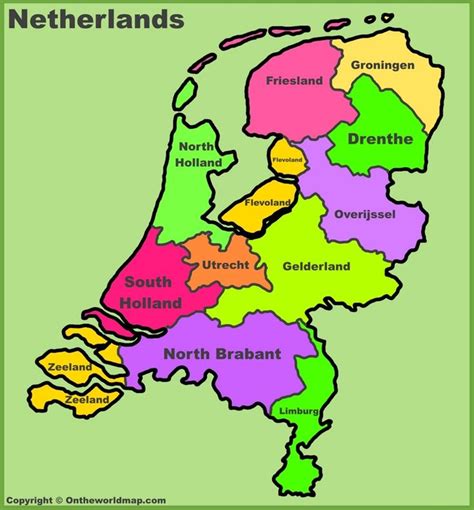 Netherlands provinces map | Netherlands map, Holland map, Netherlands