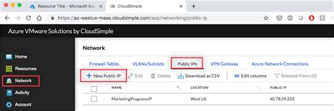 Azure Vmware Solution By Cloudsimple Allocate Public Ip Addresses