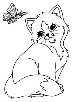 Katten kleurplaten om online verf. Kids-n-fun | 68 Kleurplaten van Poezen en katten