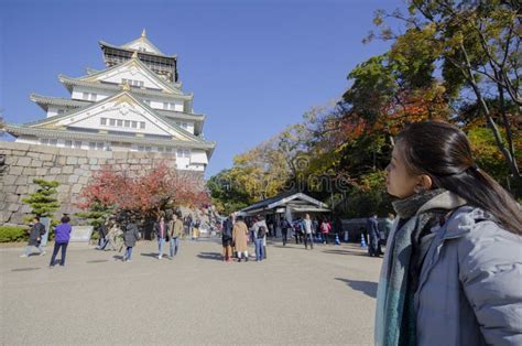 Tourist And People Visit The Osaka Castle In Osaka Japan Editorial