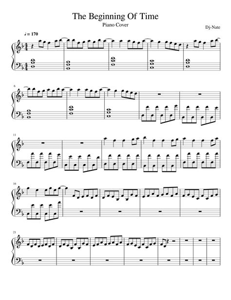 The Beginning Of Time Sheet Music For Piano Download Free In Pdf Or