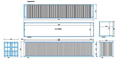 Bloques Autocad Gratis De Contenedor De Mercancías De Longitud 1220m