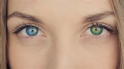 Woman With Blue And Green Eyes Heterochromia Stock Video Envato Elements