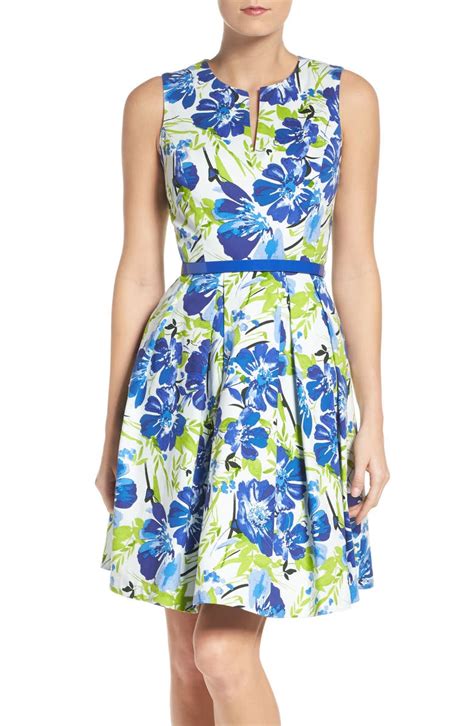 Chetta B Floral Fit And Flare Dress Nordstrom