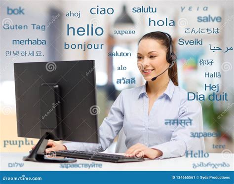Female Translator Over Words In Foreign Languages Stock Image Image