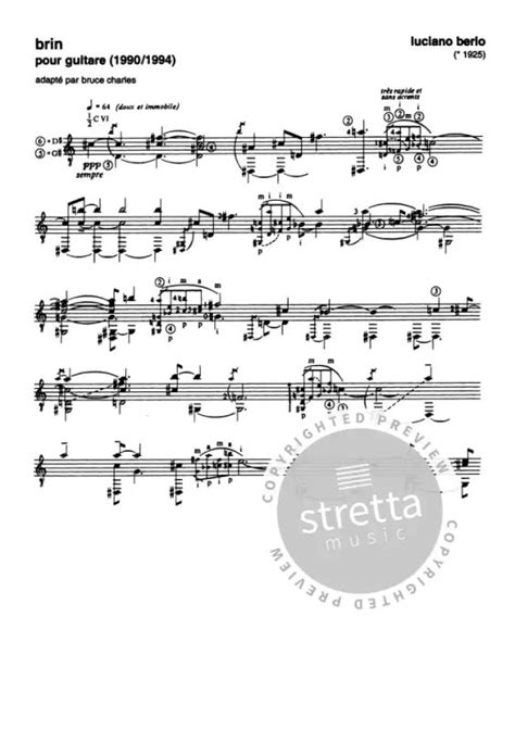 Brin From Luciano Berio Buy Now In The Stretta Sheet Music Shop