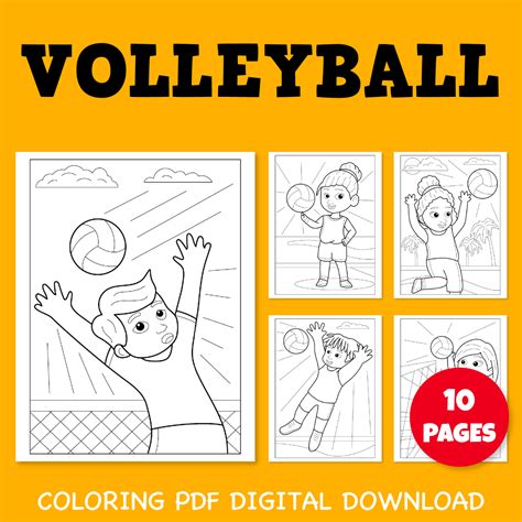Printable Volleyball Coloring Pages For Kids Pdf Pack