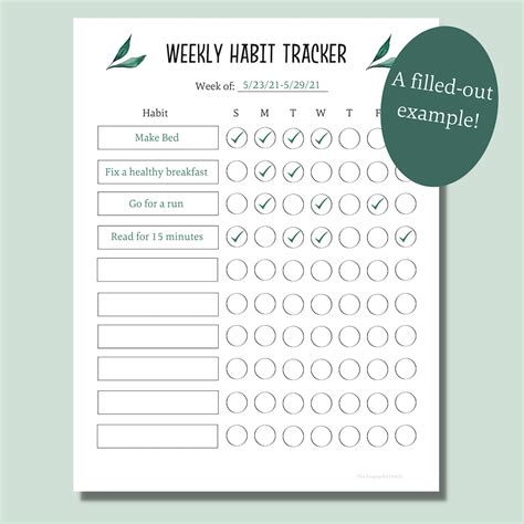 Weekly Habit Tracker Printable Habit Tracker Chart Daily Etsy