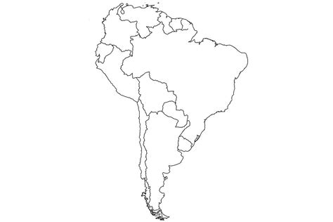 Blank North And South America Map