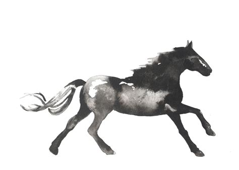 Horse Painting Wall Art Abstract Horse Print Black And White