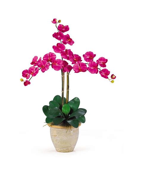 Nearly Natural Triple Phalaenopsis Silk Orchid Flower Arrangement And Reviews Artificial Plants