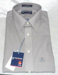 New Stafford Mens Dress Shirt Broadcloth Regular Fit Solid Size 15