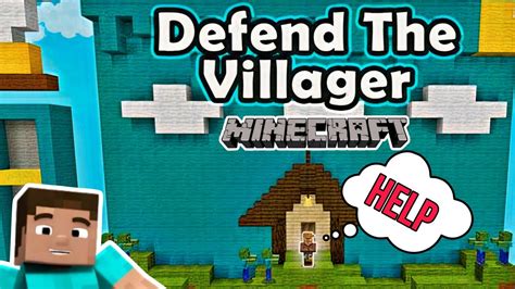 Defend The Villager From Zombie Minecraft Gameplay Youtube