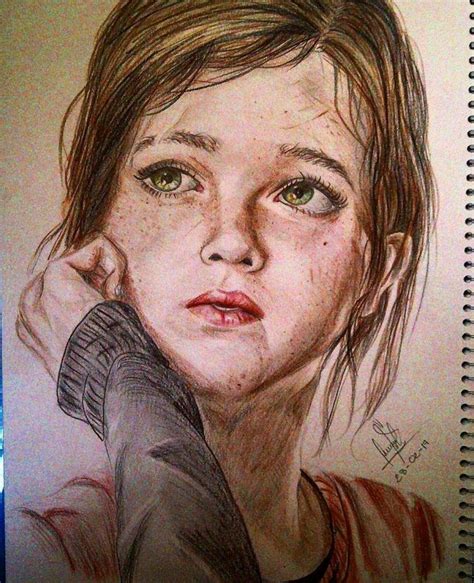 Drawing Ellie In The Game The Last Of Us Peinture Jeux