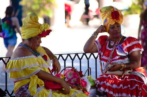 Traditional Cuban Dress Two Women Wearing A Colourful Trad… Flickr