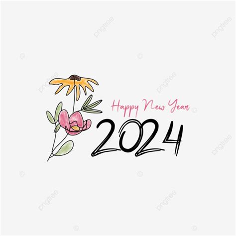 Floral Happy New Year Vector New Year Happy New Year Png