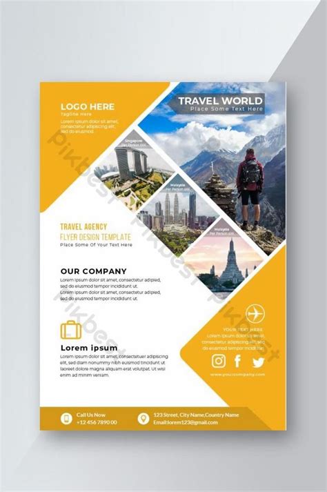 Travel Agency Flyer Design Template Ai Free Download Pikbest