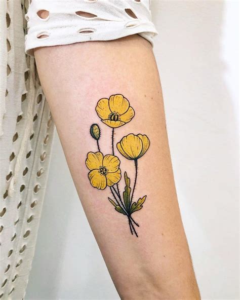 Polar Poppies Flower Tattoo