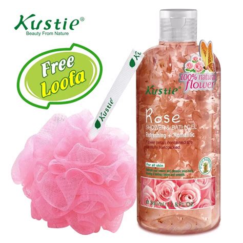Kustie Hand Picked Floral Petals Romantic Rose Shower Gel And Body Wash