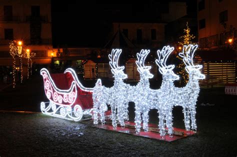 9 Commercial Size Reindeer And Sleigh Lighted Christmas Outdoor