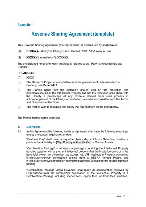 Free Printable Profit Sharing Agreement Templates Pdf And Word Sample