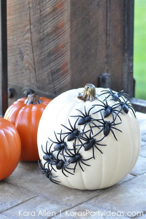 The best pumpkin painting ideas for halloween and fall no carving required! Kara's Party Ideas DIY Spider Halloween Pumpkin! | Kara's ...