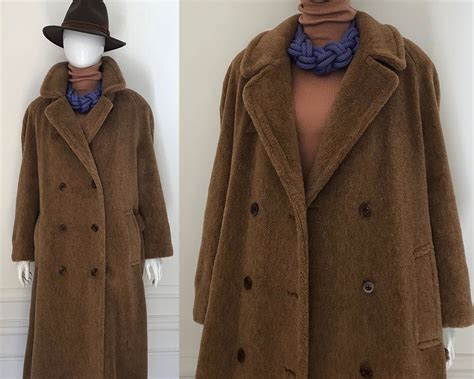 Rare Maxi Alpaca Coat Double Breasted Alpaca Coat Vintage Trench