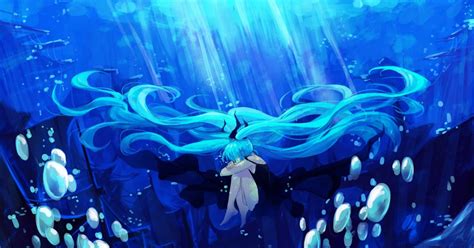 Hd Wallpaper Miku Hatsune Underwater